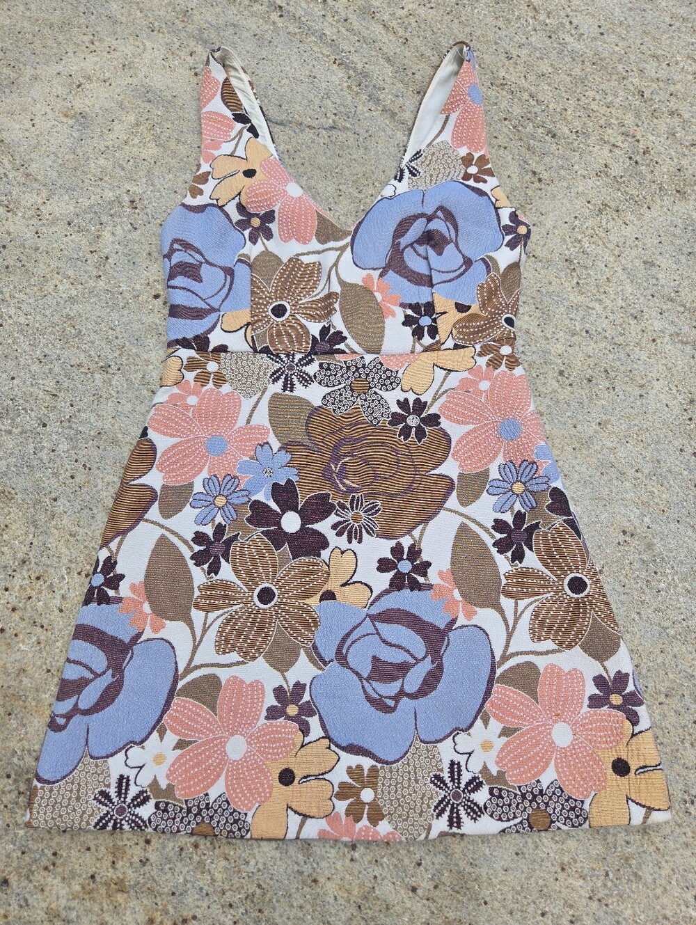 Zara Trafaluc Floral Mini Dress Retro 70s Style Size M